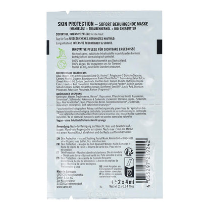 Máscara calmante de óleo de amêndoas e uvas Sante Skin Protection 2 x 4 ml