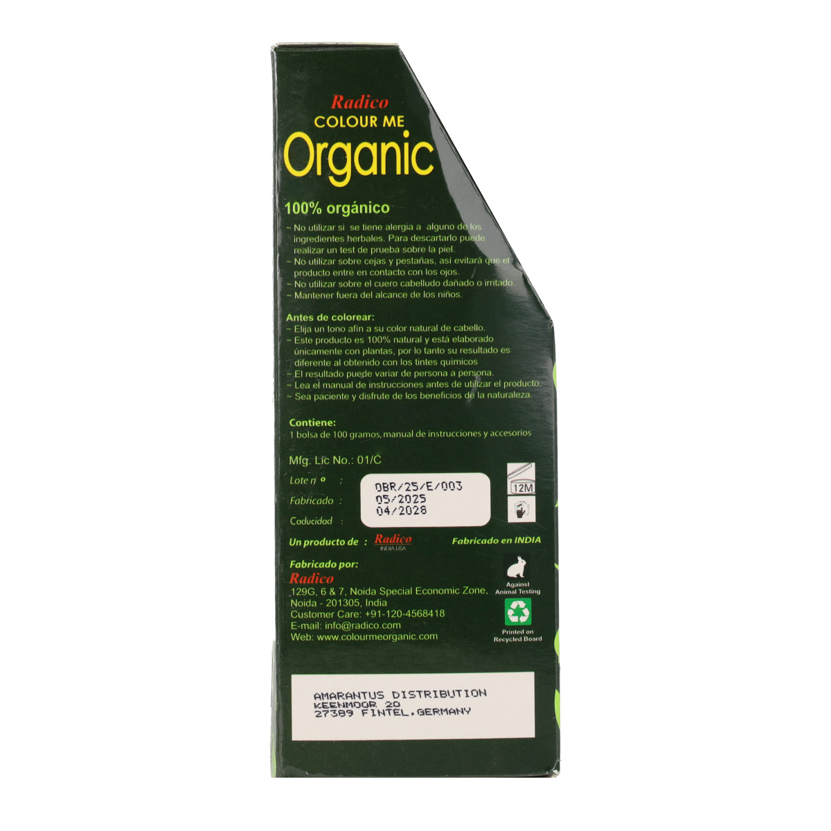 Tinta Vegetal para Cabelo Radico Castanho 100g