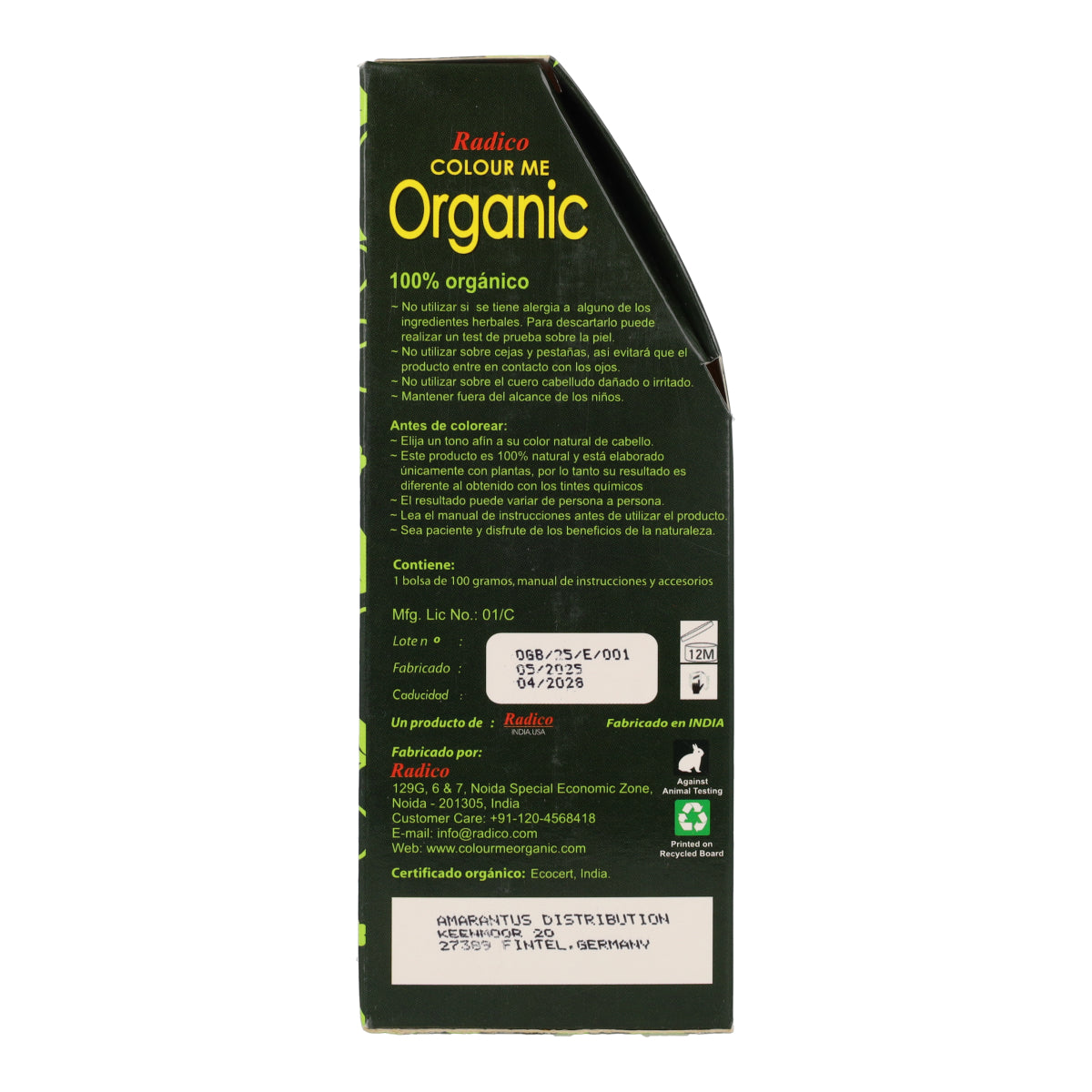 Tinte cabello vegetal rubio Radico 100 g