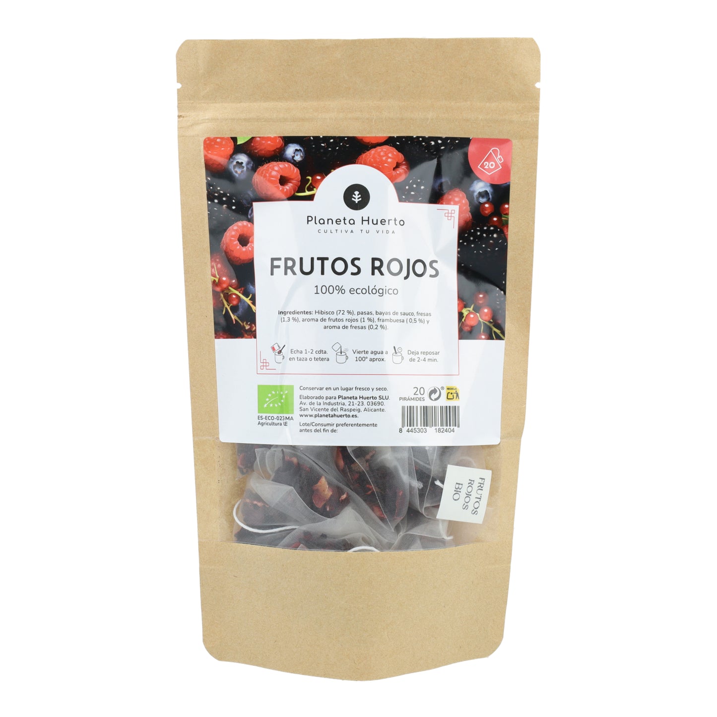 Infusão de Frutos Vermelhos ECO Planeta Huerto 20 pirâmides