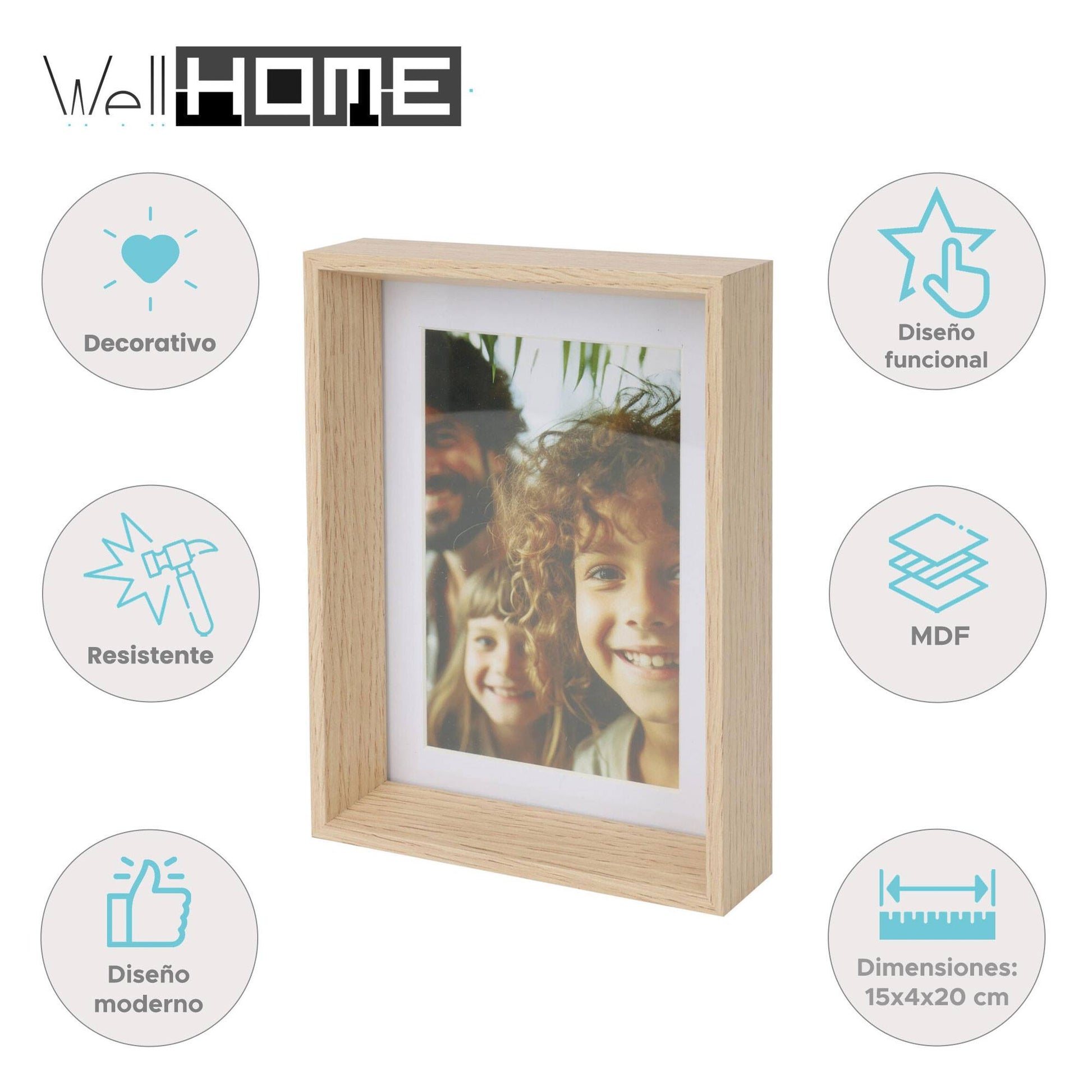 Well Home Marco De Fotos De Mdf Y Cristal 15x4x20cm_1