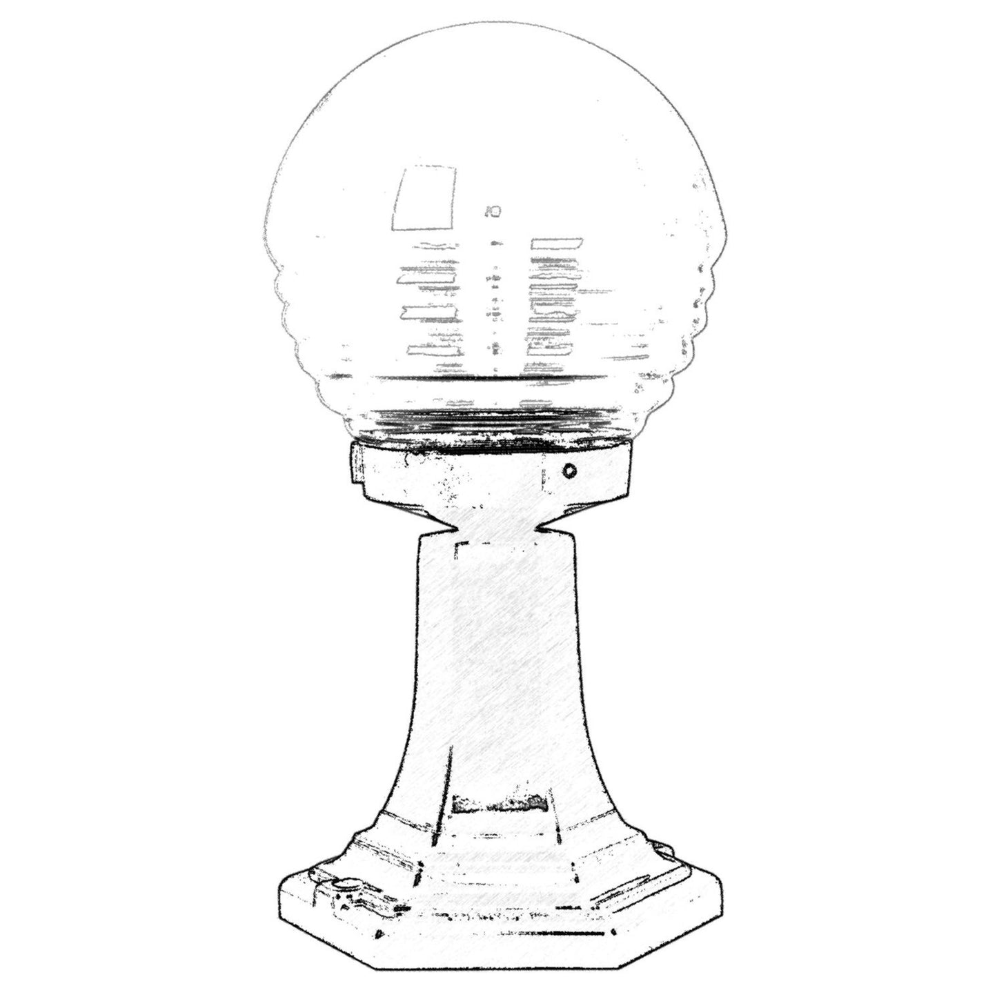 Aplique De Suelo Recto, Pantalla Libre, Para Exterior, Abs , Negro, 20x20x40, Casquillo E 27 Max 60 W