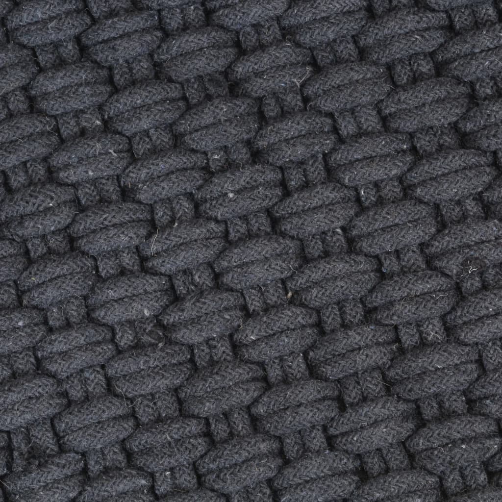 Alfombra Rectangular Algodón Antracita 180x250 Cm / Vetonek_5