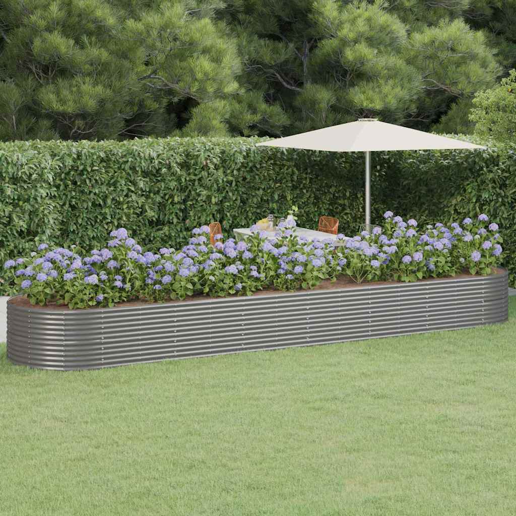 Jardinera Arriate Acero Recubrimiento Polvo Gris 584x140x68 Cm_1