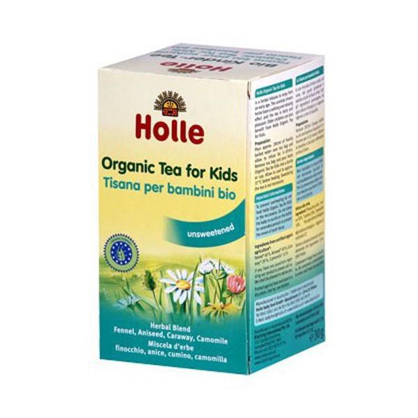 Chá de ervas orgânico para bebés Holle, 30 g em saquetas.