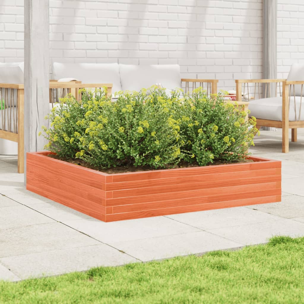 Jardinera De Madera Maciza De Pino Marrón Cera 110x110x23 Cm_2