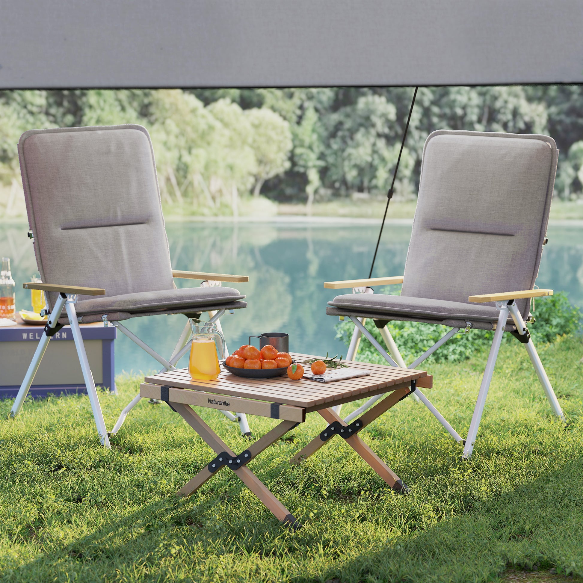 Outsunny 2 Sillas De Camping Plegables De Aluminio Con Respaldo Ajustable Gris_3