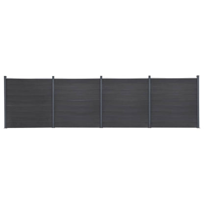 Juego De Paneles De Valla Wpc Gris 699x186 Cm / Vetonek_0