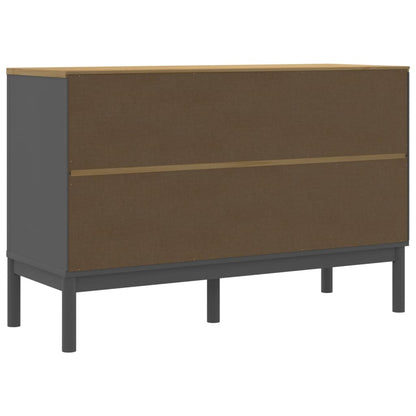 Aparador Floro Madera Maciza De Pino Gris 114x43x74 Cm / Vetonek_2
