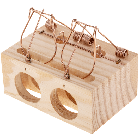 Ratonera Pequeña De Madera Con 2 Entradas De 9.5 X 6,5 X 8 Cm_0