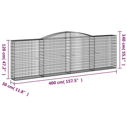Cestas Gaviones 10 Uds Forma De Arco Hierro 400x30x120/140 Cm_5