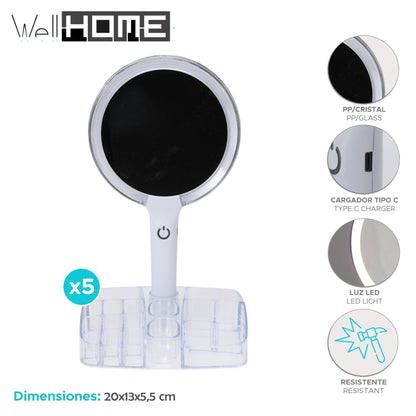 Well Home Espejo De Maquillaje Con Led Transparente_1