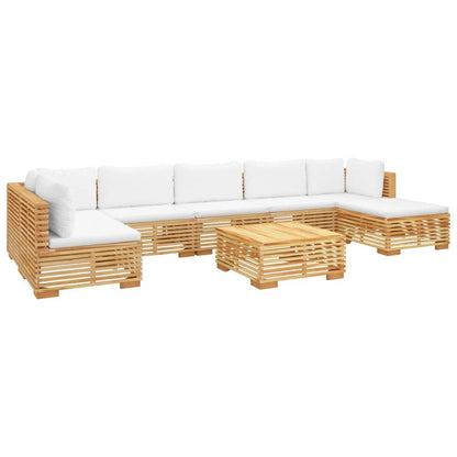Vidaxl Juego Muebles De Jardín 8 Piezas Y Cojines Madera Maciza Teca_0