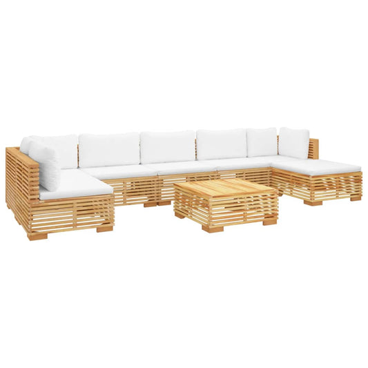 Vidaxl Juego Muebles De Jardín 8 Piezas Y Cojines Madera Maciza Teca_0