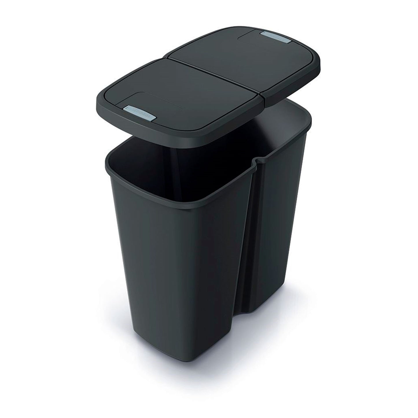 Papelera Con 2 Tapas Independientes Color Negro Keden De 45l._5