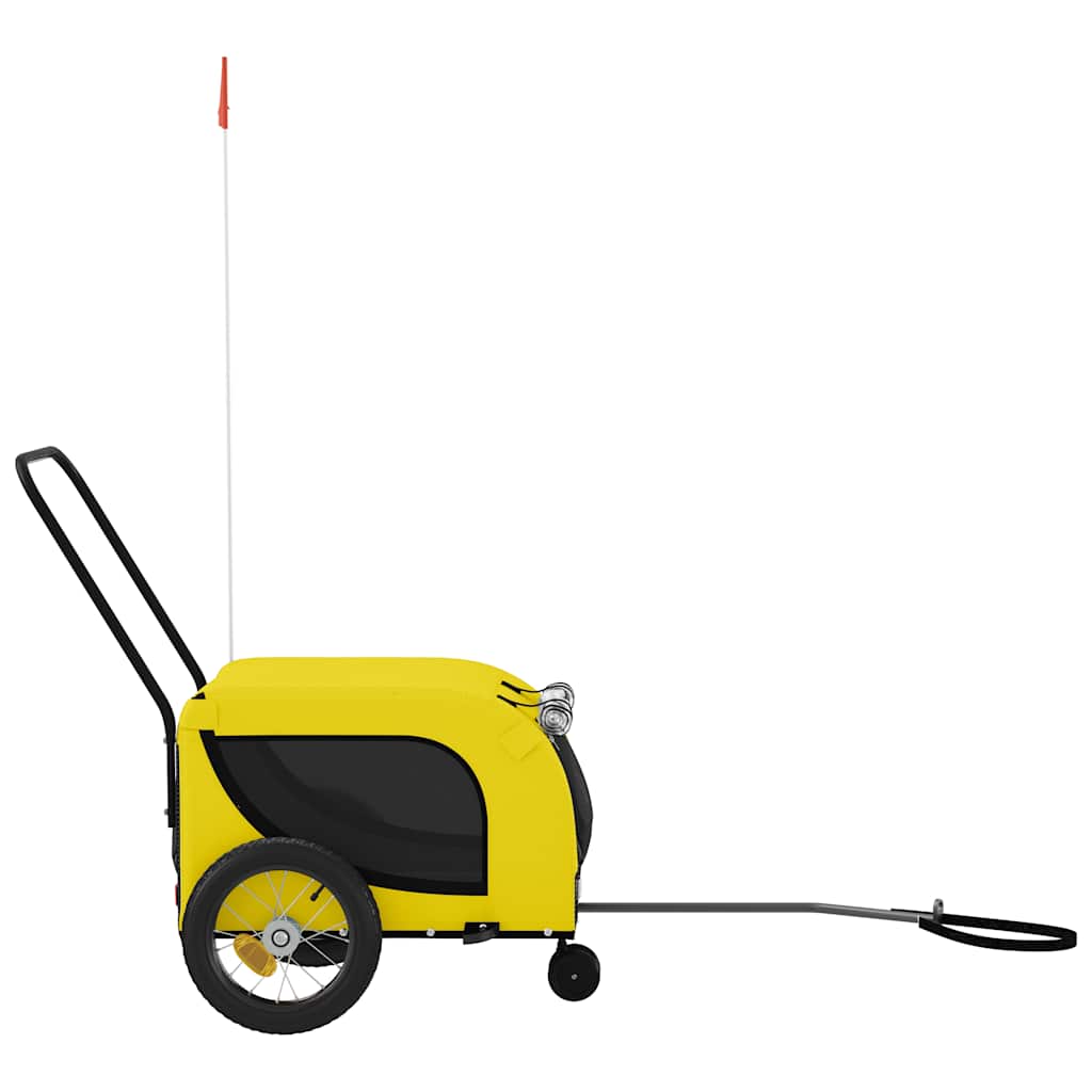 Remolque Bicicleta Mascotas Hierro Tela Oxford Amarillo Negro_4
