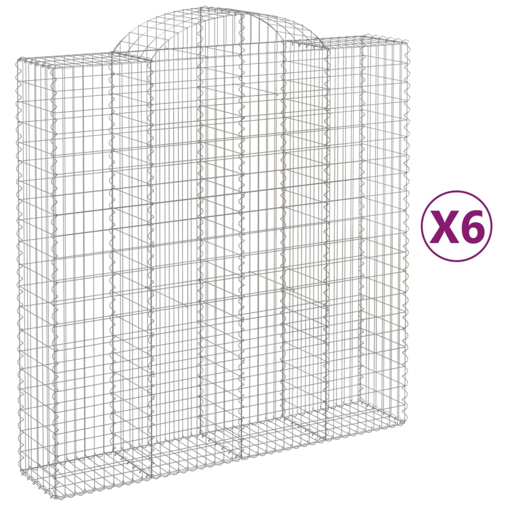 Cestas De Gaviones 6 Uds Forma De Arco Hierro 200x50x200/220 Cm_0