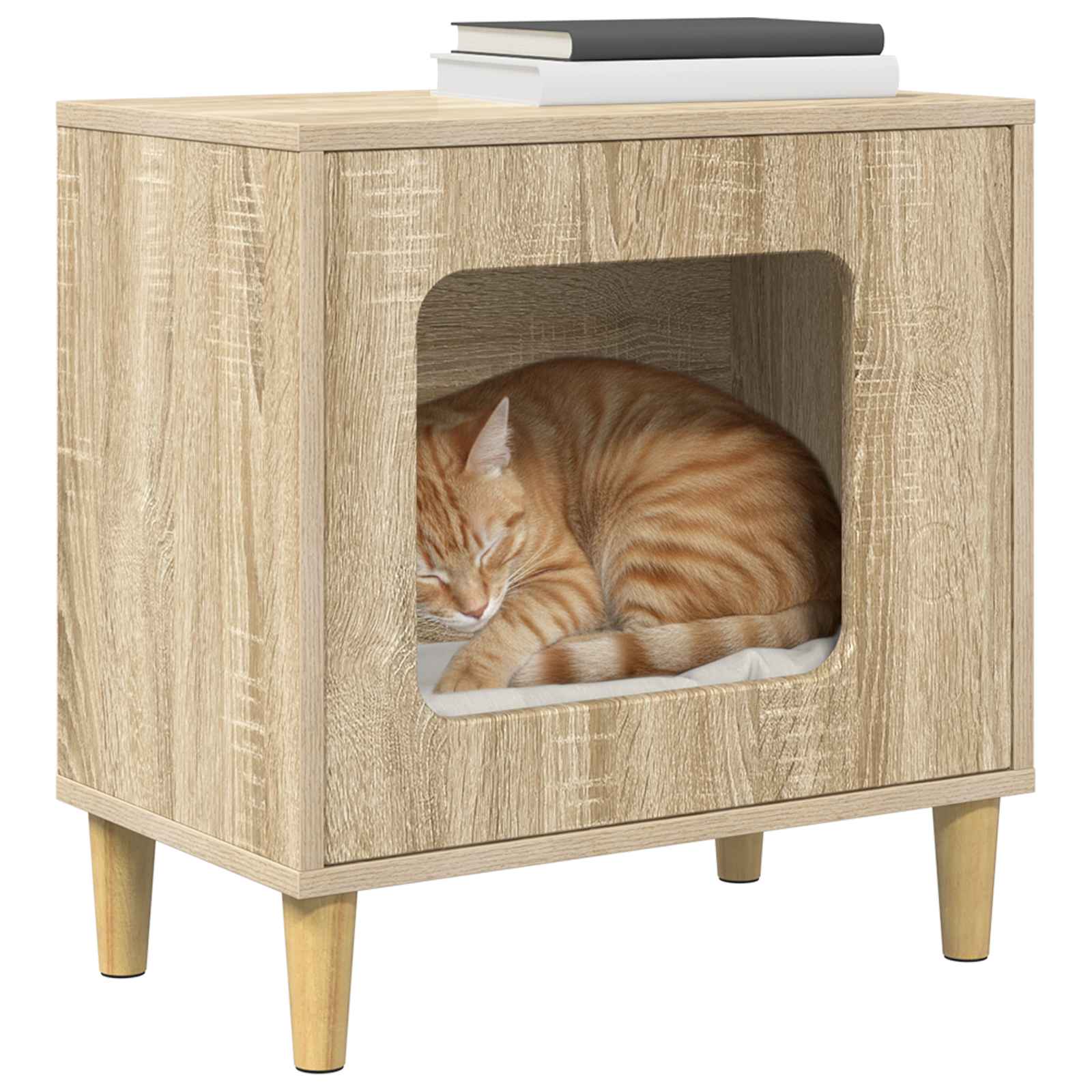 Casa Para Gatos Sonoma 51 X 30 X 52 Cm Madera De Ingeniería_2