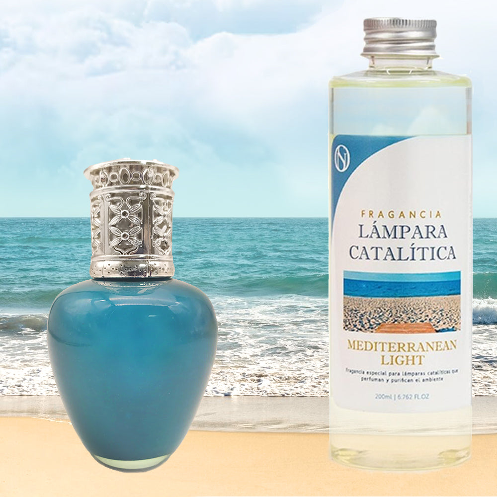 Lámpara Catalítica Aqua Marina + Fragancia Aroma Mediterranean Light 200ml - Elimina Olores Y Mejora La Calidad Del Aire_3
