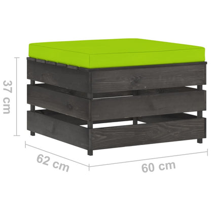 Vidaxl Otomana Seccional Con Cojín Madera Impregnada Gris_4