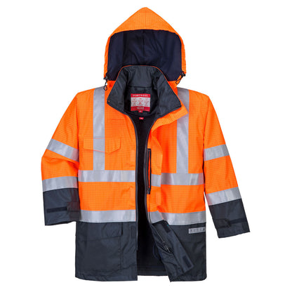Chaqueta De Alta Visibilidad Multi-protección Bizflame Rain / M / Amarillo-marino_0