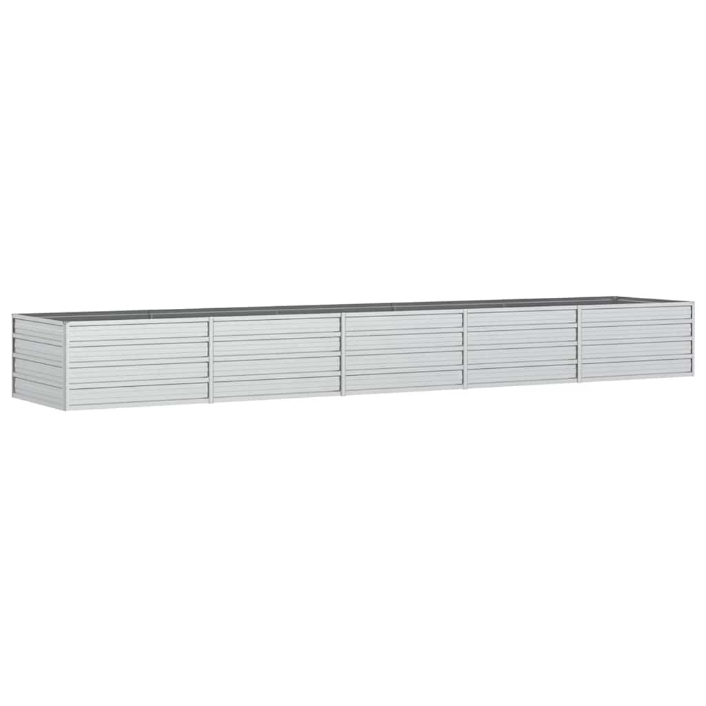 Arriate De Acero Galvanizado Plateado 400x80x45 Cm_0