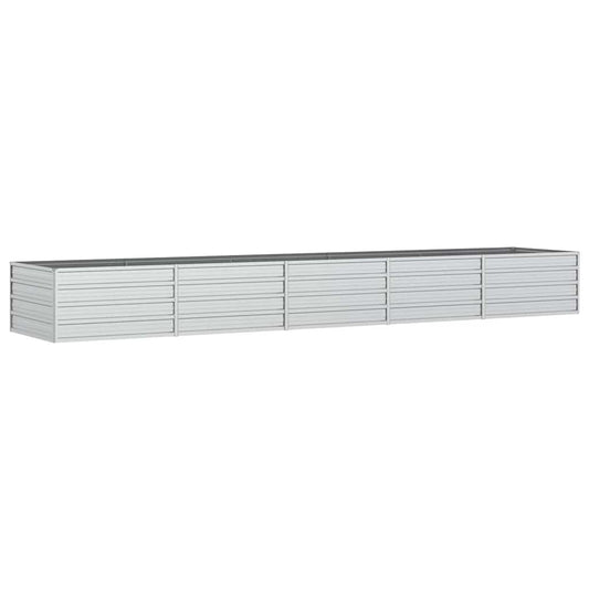 Arriate De Acero Galvanizado Plateado 400x80x45 Cm_0