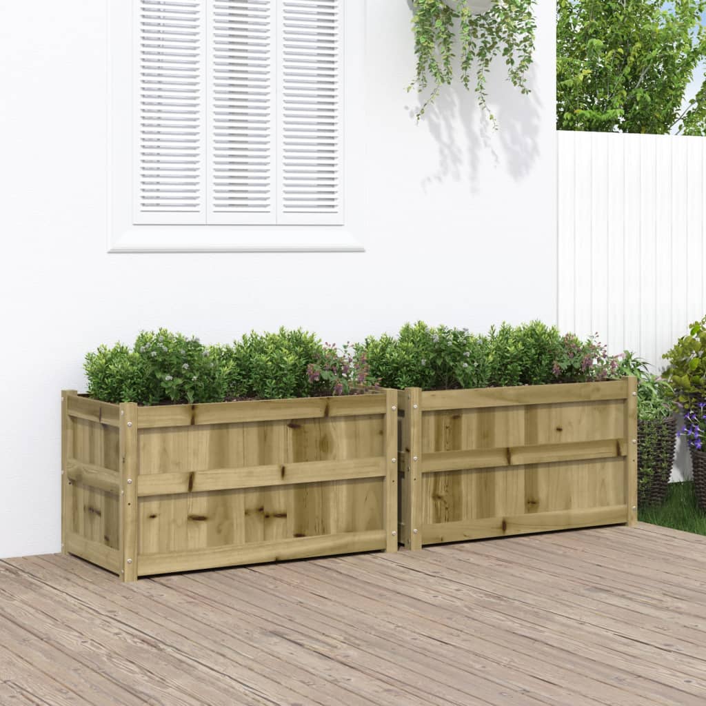 Jardineras De Exterior 2 Unidades Madera Impregnada De Pino_1