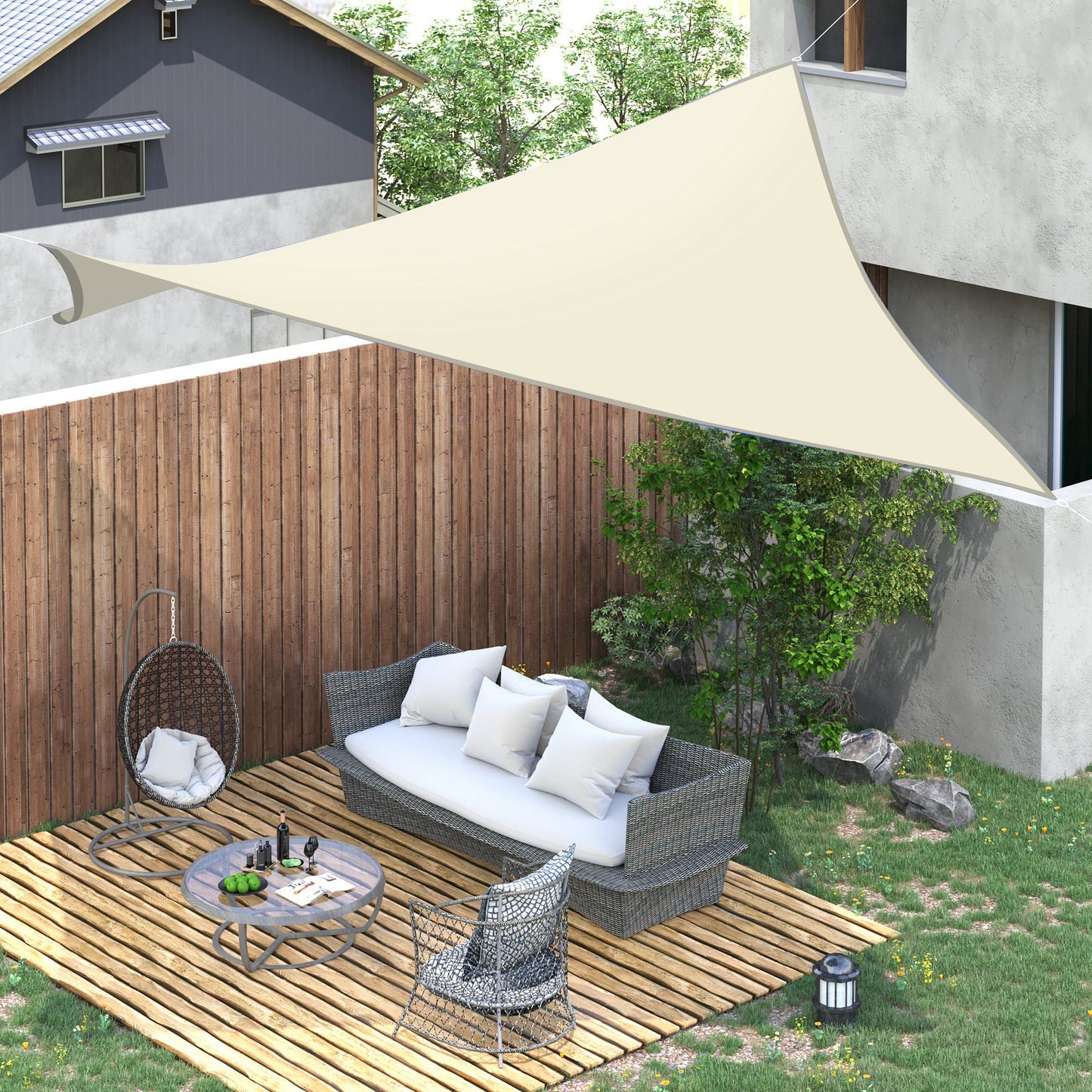 Outsunny Toldo De Vela Rectangular Para Jardín Y Exterior Repelente Al Agua_1