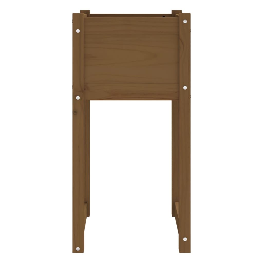 Jardinera 2 Uds Madera Maciza De Pino Marrón Miel 40x40x81 Cm_4