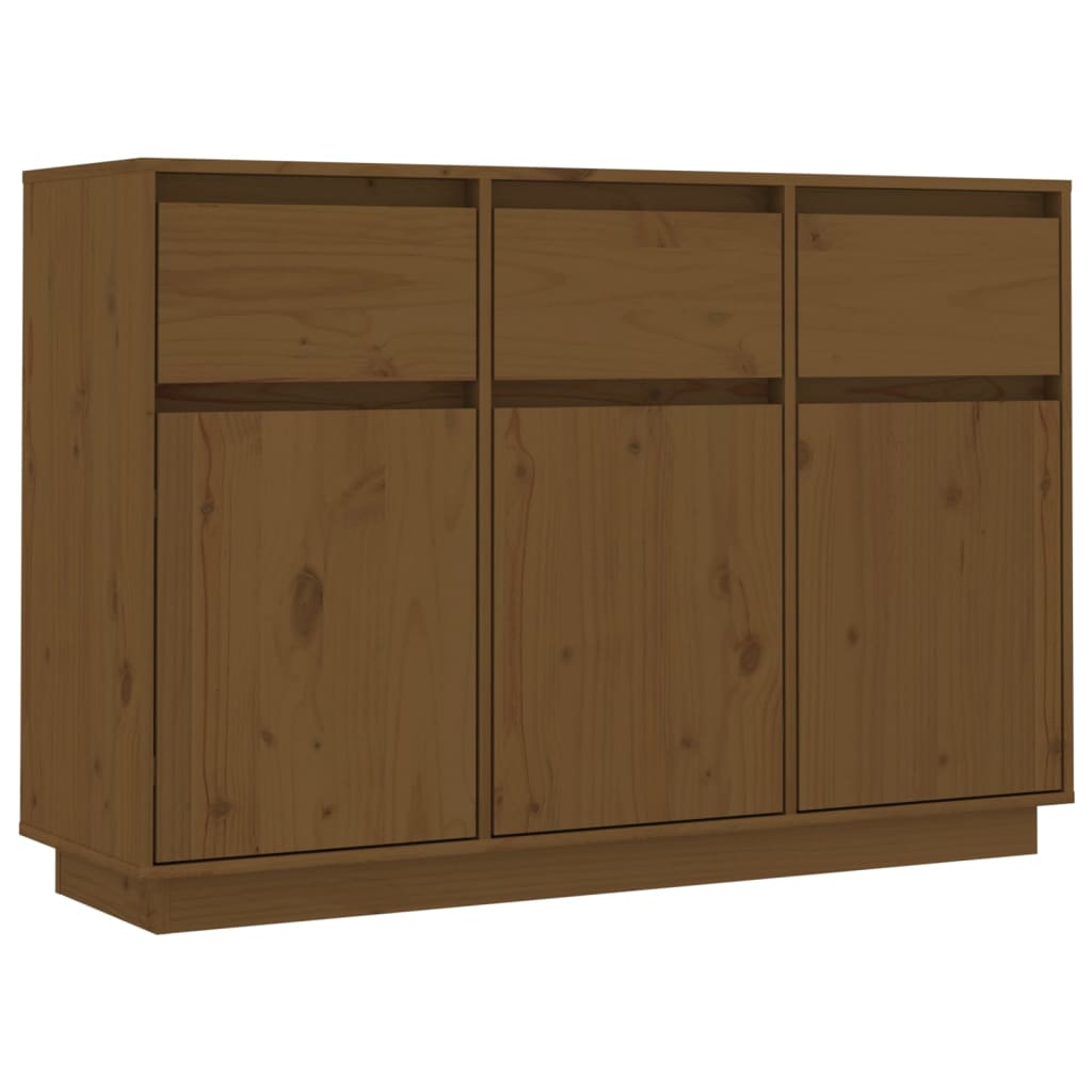 Aparador De Madera Maciza De Pino Marrón Miel 110x34x75 Cm / Vetonek_2