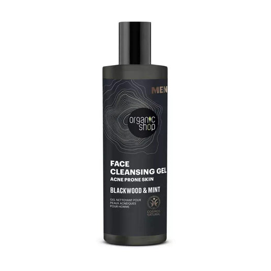 Gel de limpeza para peles com tendência acneica com casca de carvalho e menta, Organic Shop 200 ml