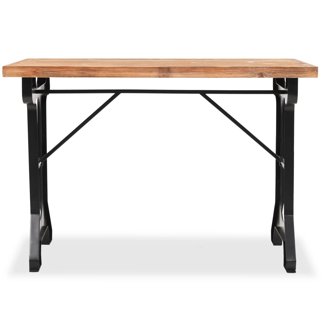 Mesa De Comedor Superficie Madera Maciza De Abeto 122x65x82 Cm_1