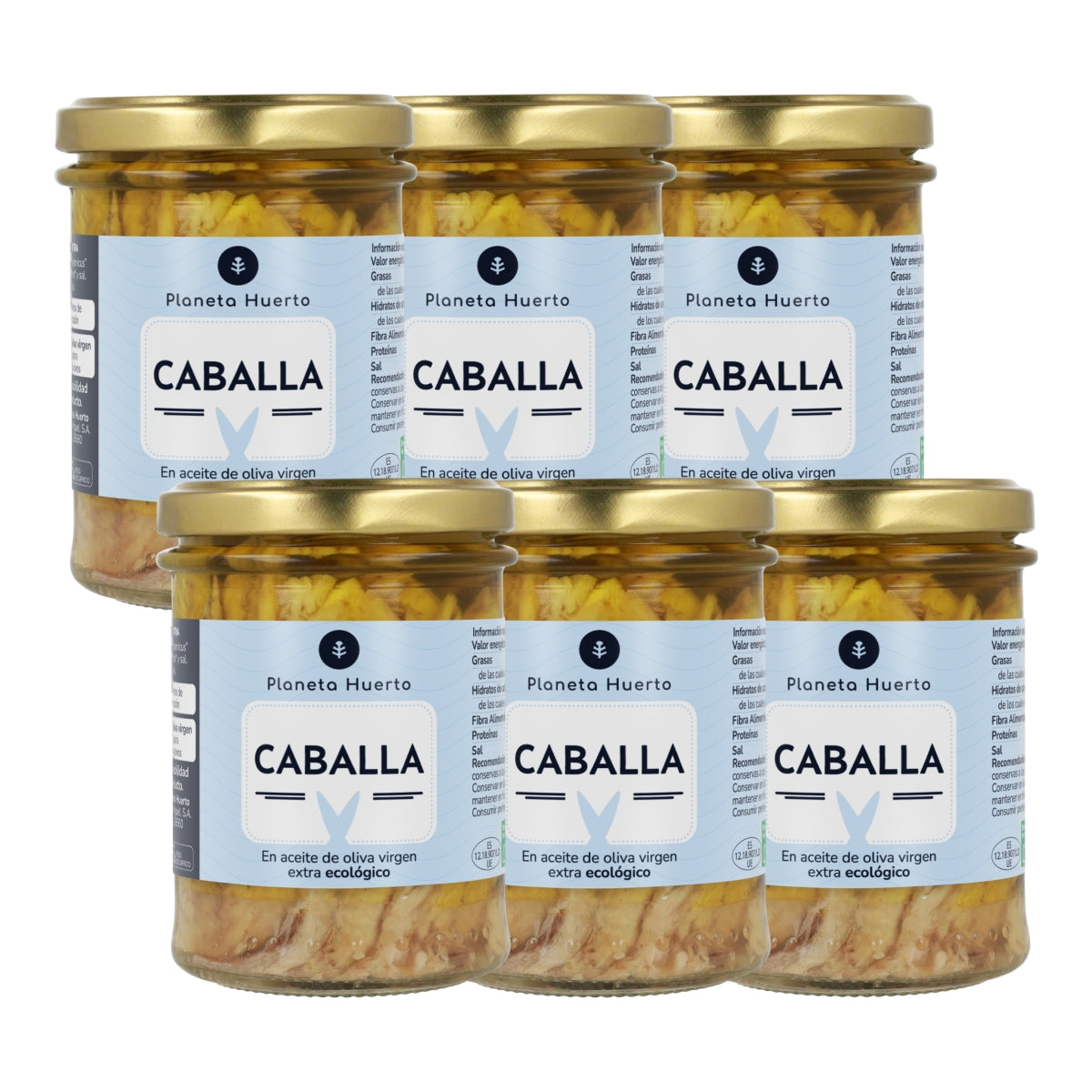Pack de 6 Cavalas em Azeite ECO Planeta Huerto 190 gr