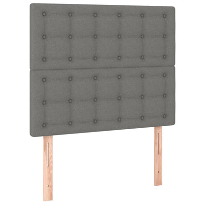 Estructura De Cama Con Cabecero De Tela Gris Oscuro 90x190 Cm / Vetonek_1