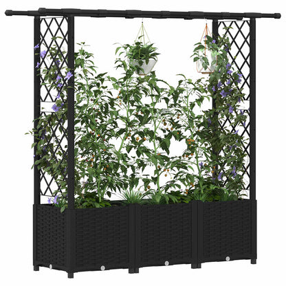 Cama Elevada Con Trellis Y Techo Negro 162,5 X 40 X 136 Cm Pp_2