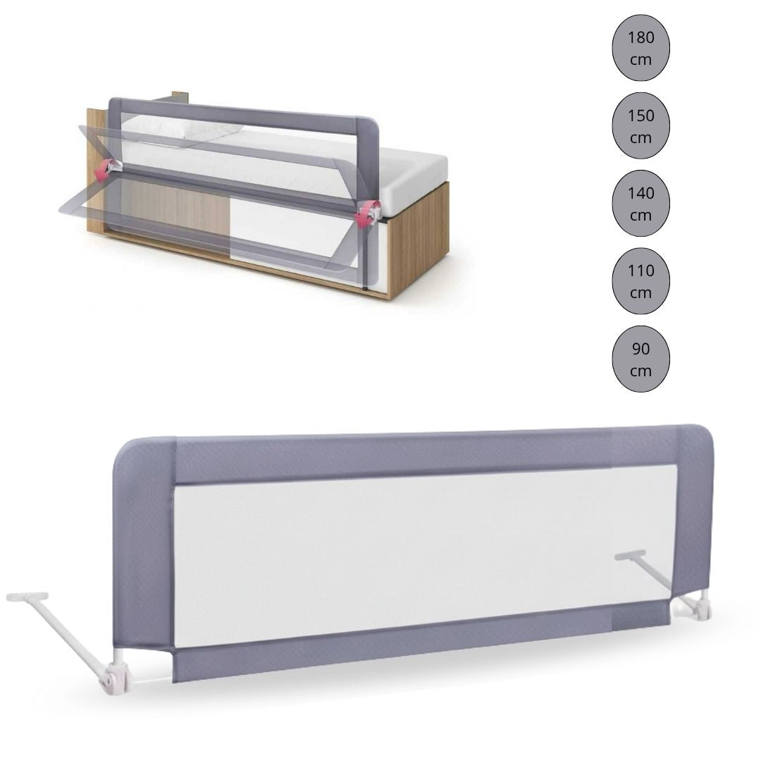 Barandilla De Cama Infantil 140 Cm – Altura Ajustable, Sistema Abatible, Malla Transpirable, Seguridad Anticaídas Bathby_0