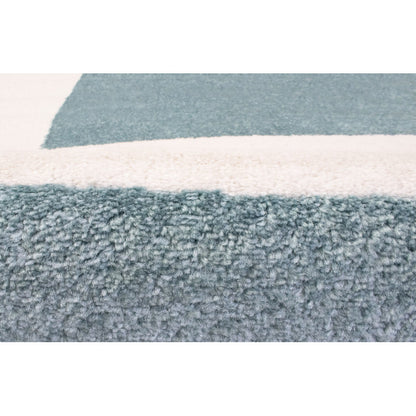 Alfombra Salón Pelo Suave Motivo Geométrico Azul Blanco 150x200cm- Decoración- Mobiliario Hogar_1