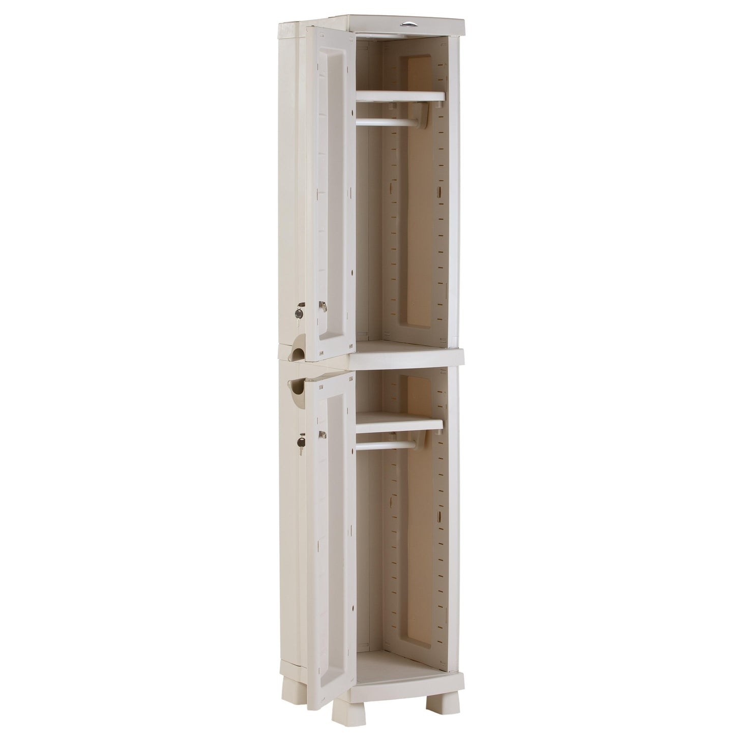 Armário Duplo 35 cm Space Saver Plastiken Bege