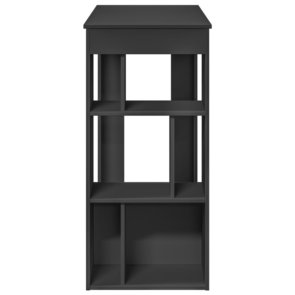 Mesa Bar Con Estantes Madera Ingeniería Negro 102x50x103,5 Cm_3