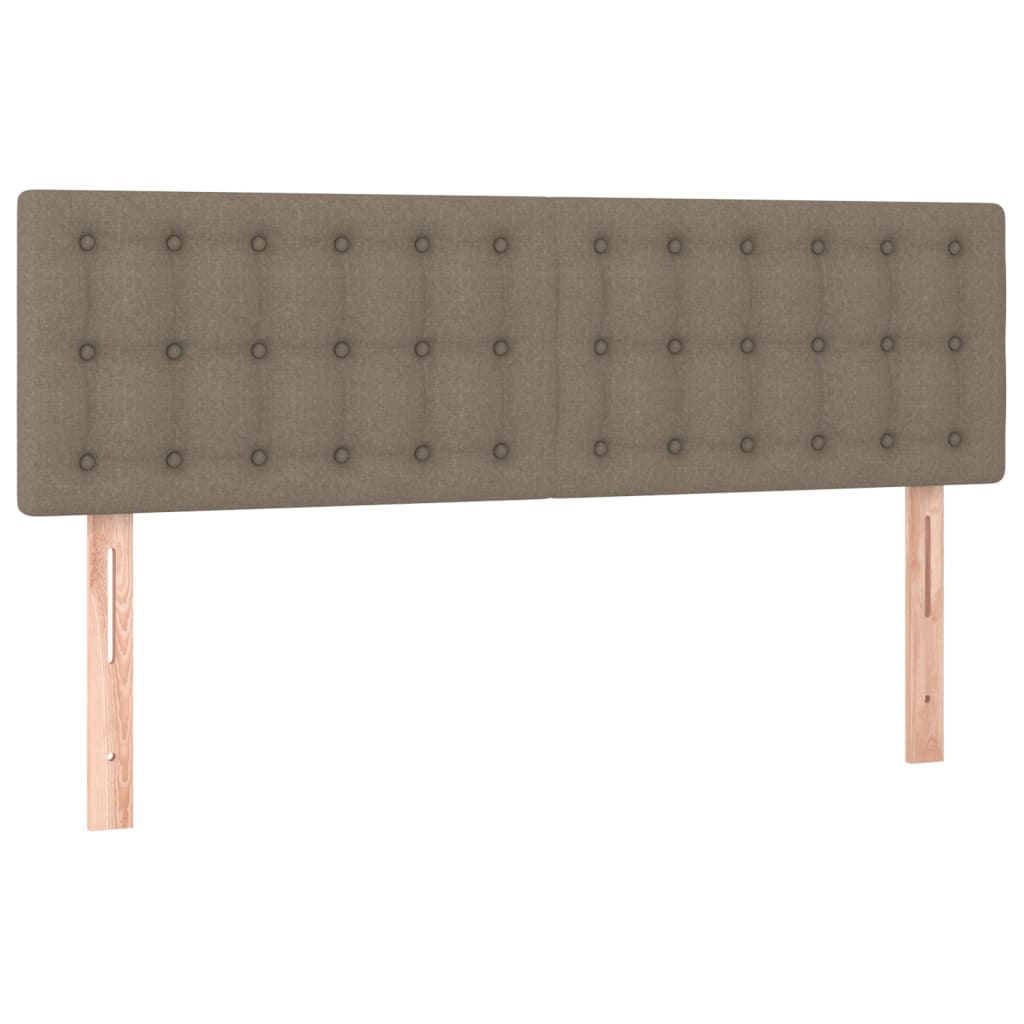 Cama Box Spring Colchón Y Luces Led Tela Gris Taupe 140x200 Cm / Vetonek_1