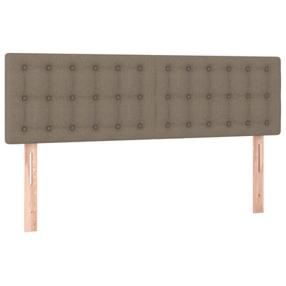 Cama Box Spring Colchón Y Luces Led Tela Gris Taupe 140x200 Cm / Vetonek_1