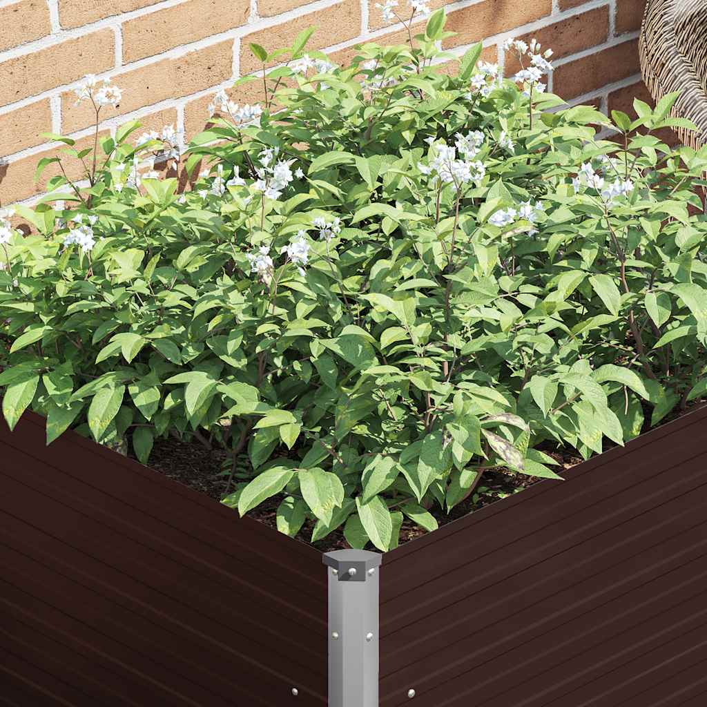 Mesa De Cultivo De Acero Galvanizado Marrón 100x100x77 Cm_3
