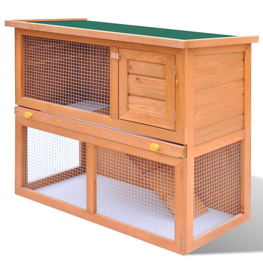 Jaula De Madera Para Conejos Pequeños De Exterior Con 1 Puerta_0