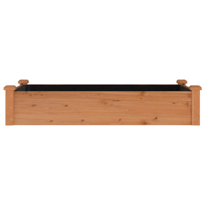 Jardinera Arriate Forro Madera Maciza Abeto Marrón 120x60x25 Cm_3