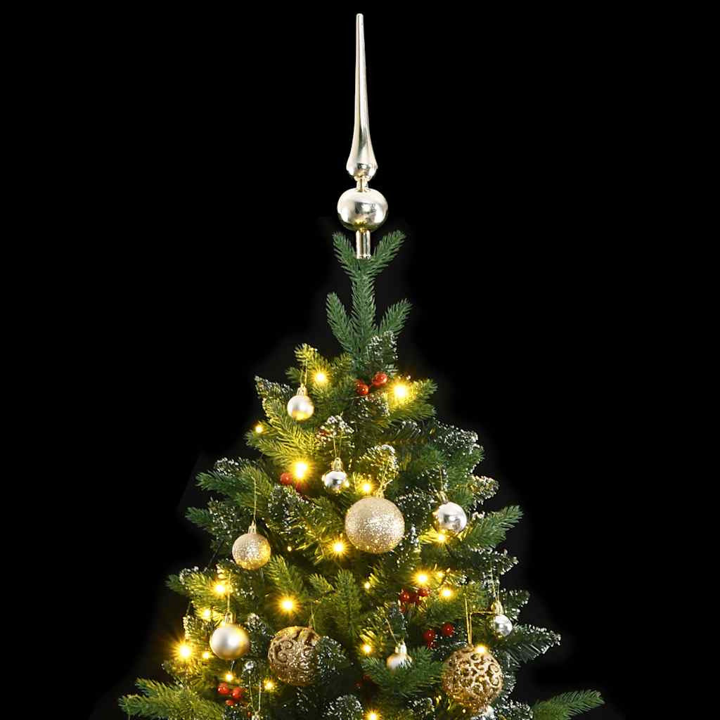 Vidaxl Árbol Navidad Artificial Con Bisagras 150 Led Y Bolas 120 Cm_1
