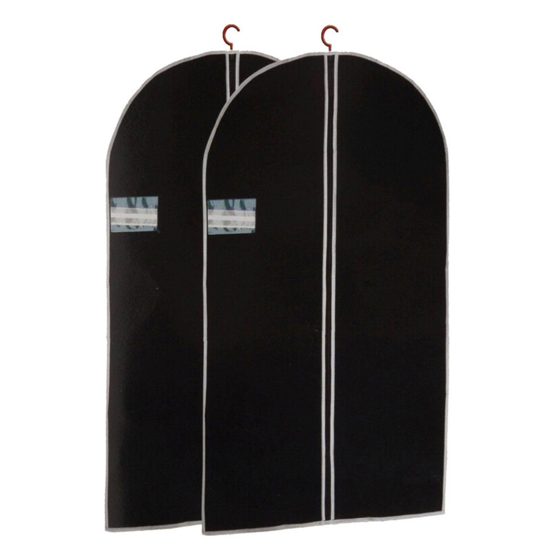 Well Home Juego De 2 Cubrevestidos De Tnt 45g, Tamaño 60x150cm, Negro Con Cremallera Y Ventana Pe_0