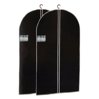 Well Home Juego De 2 Cubrevestidos De Tnt 45g, Tamaño 60x150cm, Negro Con Cremallera Y Ventana Pe_0