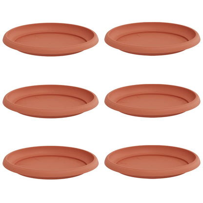 Bandeja Redonda Para Flores 6 Uds. Rojo Ladrillo Plástico_0