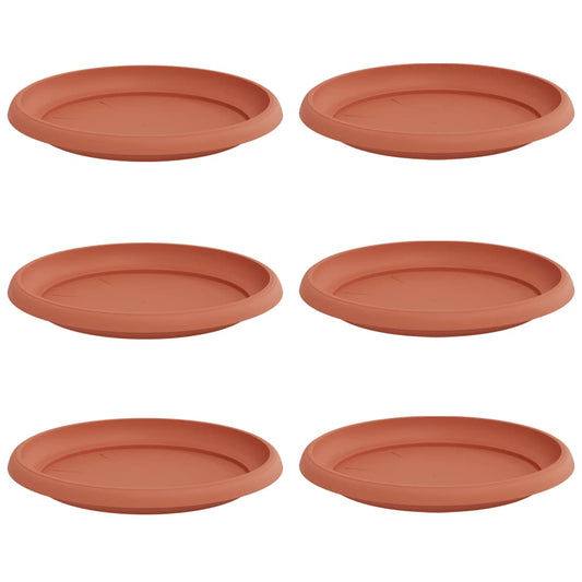 Bandeja Redonda Para Flores 6 Pcs Rojo Ladrillo Ø 21,5 X 2,5 Cm_0